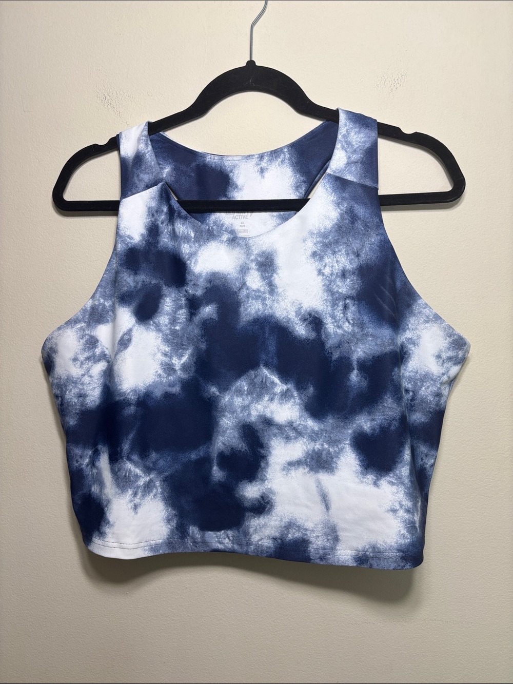 Old Navy Active Navy & White Tie-Dye Crop Tank